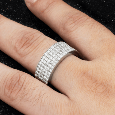 10K Solid White Gold Mens Lab Diamond Wedding Ring Band 2.02 Ctw